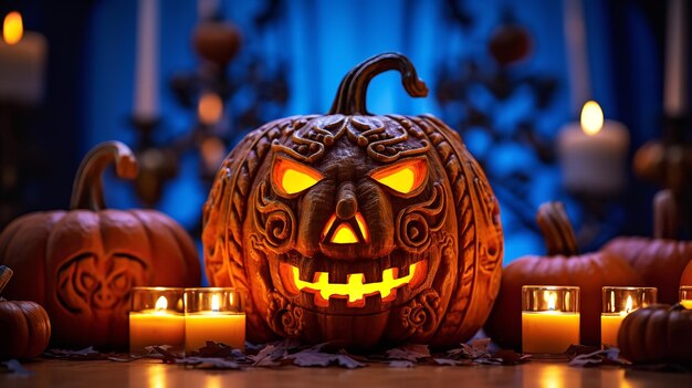 La noche de Halloween se vuelve inquietantemente brillante gracias a las brillantes linternas de calabaza Generative Ai