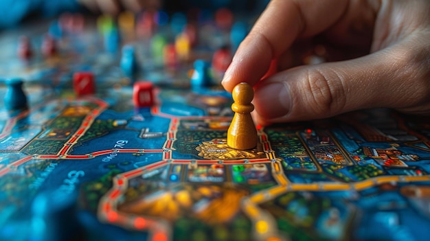 Foto noche de juegos familiares con juegos de mesa esparcidos