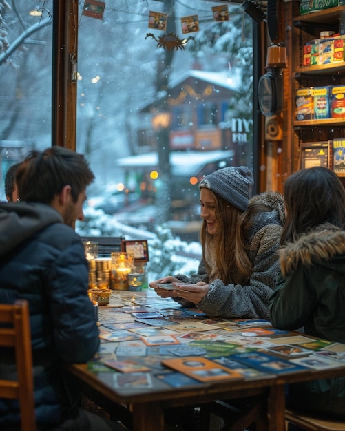 Foto una noche de juegos virtuales o un cuestionario de planificación de trivialidades