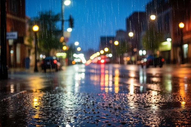 Foto noche lluviosa en las compras