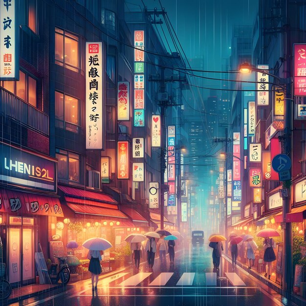 Una noche lluviosa en Tokio