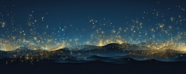 Noche mágica cielo azul oscuro con estrellas brillantes IA generativa