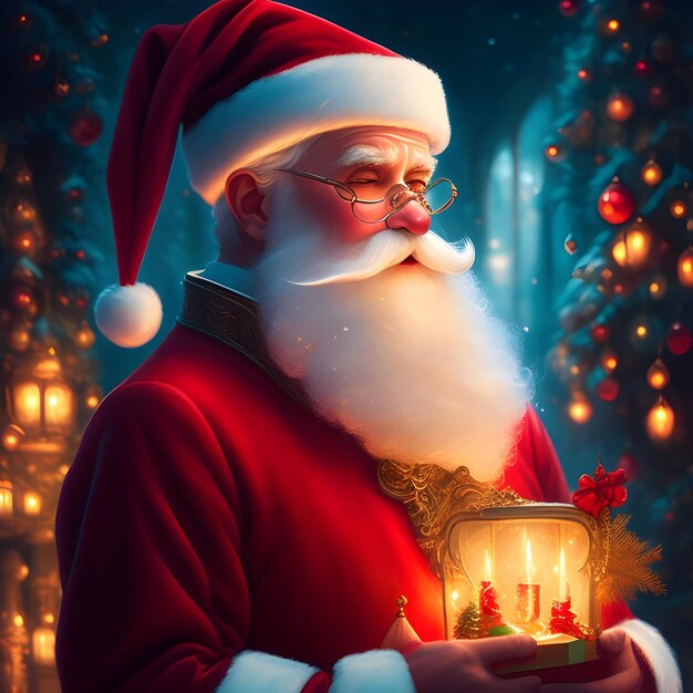 Noche de Navidad para Santa Claus durante la víspera de Navidad IA generativa
