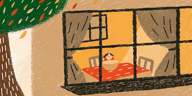 La noche de otoño en casa