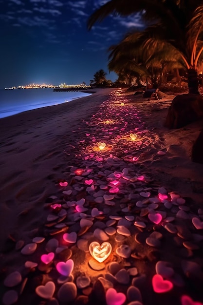 Foto una noche romántica en la playa