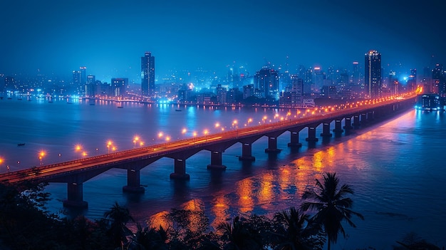Noche sobre Mumbai El resplandor urbano del progreso