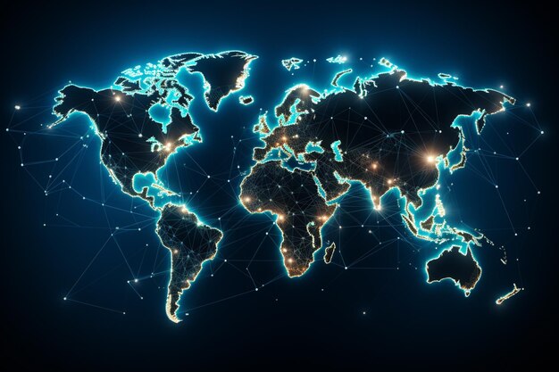 Nodo que liga o mapa gráfico do mundo