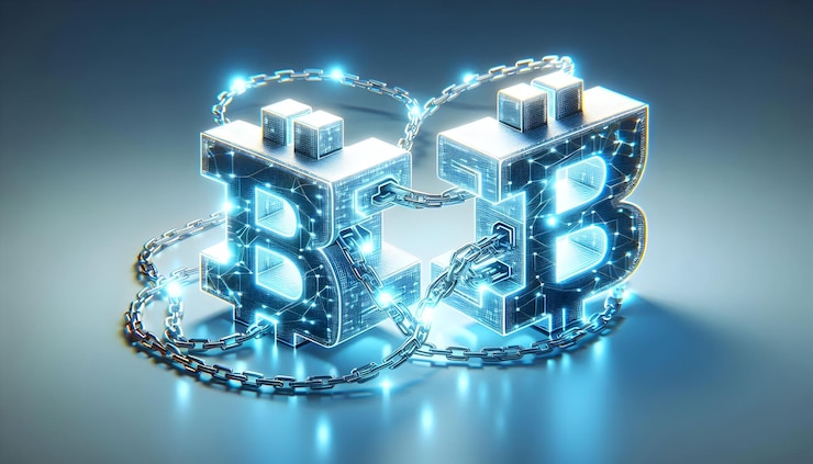 Foto los nodos de blockchain 3d brillantes con cadenas digitales en un concepto de fondo blanco aislado como two glowi