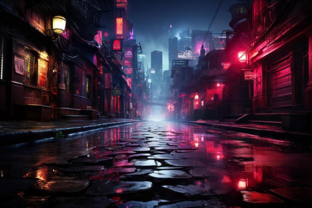 noite cyberpunk na cidade