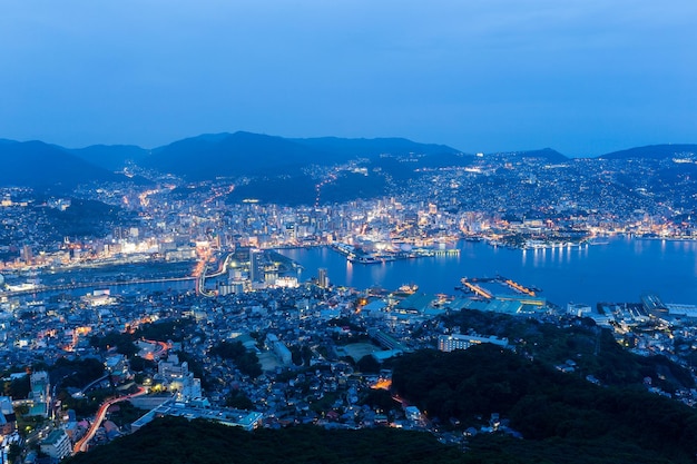 Noite da cidade de Nagasaki