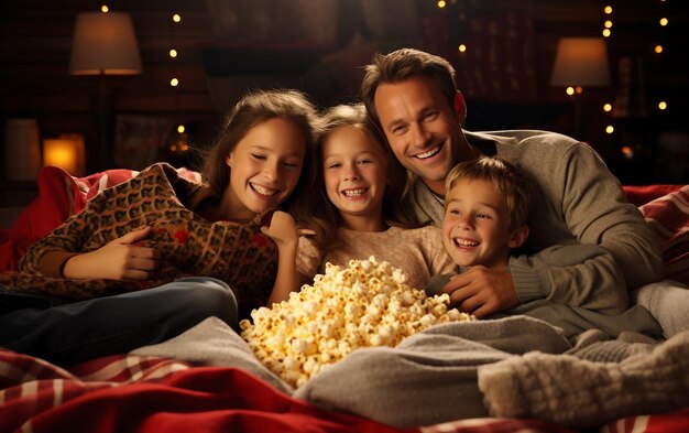 Foto noite de cinema em família