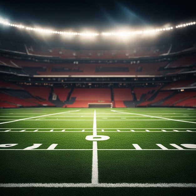 Noite de estádio de futebol com fundo de luz esportiva gerado por IA