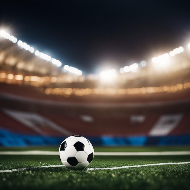 Noite de estádio de futebol com fundo de luz esportiva gerado por IA