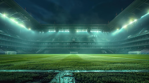 Noite de estádio vazio em 3D