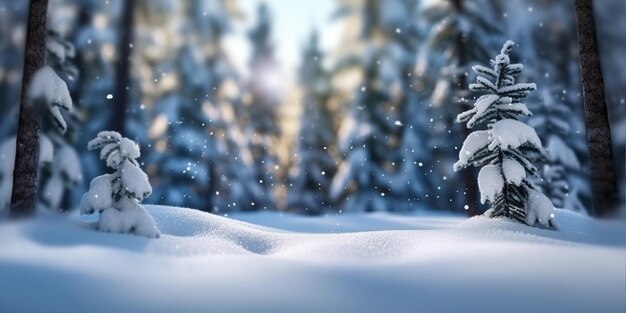 Noite de neve floresta natal e ano novo