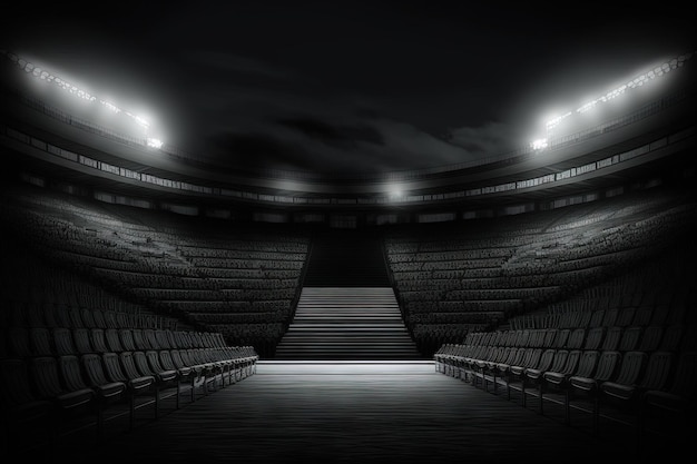 Foto noite do estádio sem pessoas