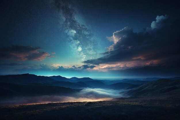 Foto noite estrelada um espetculo celestial