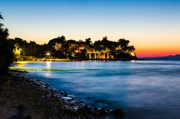 Noite paisagem tropical