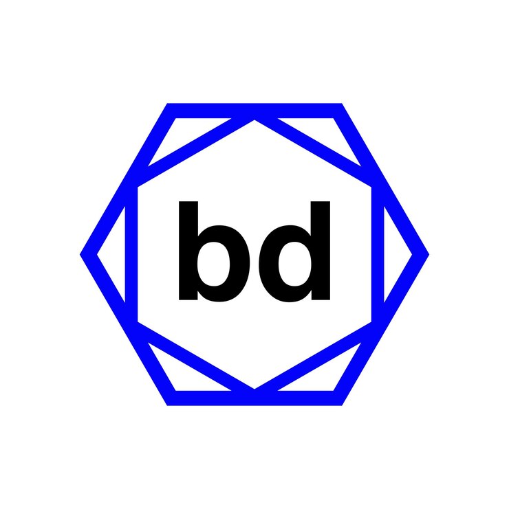 Foto nombre de la empresa en forma de diamante bd monograma