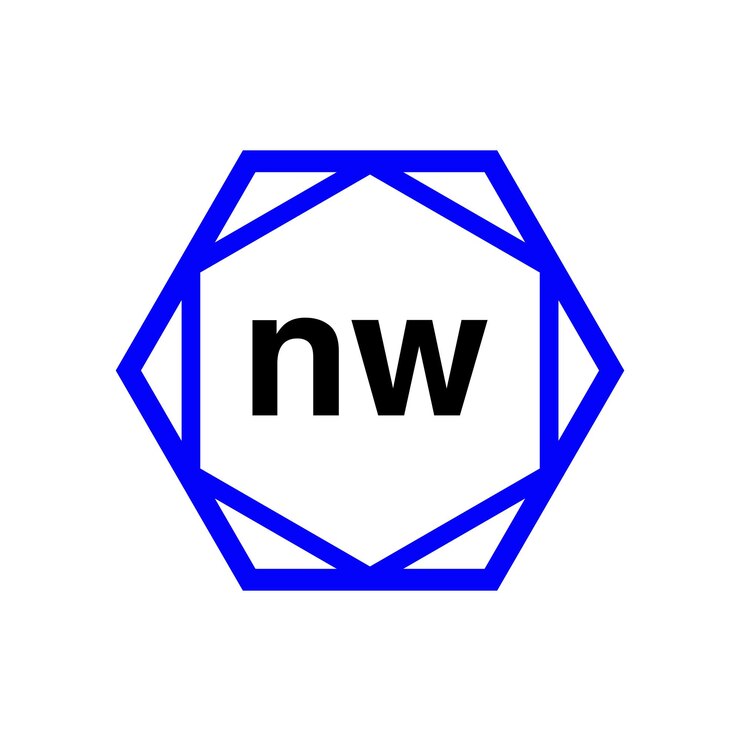 Foto nombre de empresa nw con forma de diamante, monograma nw