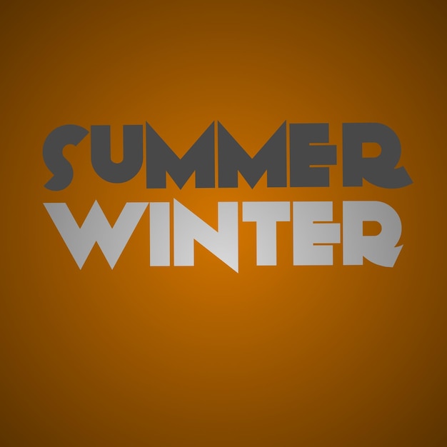 Nombre de invierno y verano sobre fondo degradado