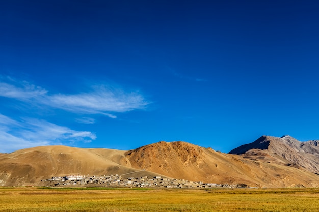 Nordindisches traditionelles Korzok-Dorf auf Tso Moriri, Ladakh. 4500 Meter über dem Meeresspiegel