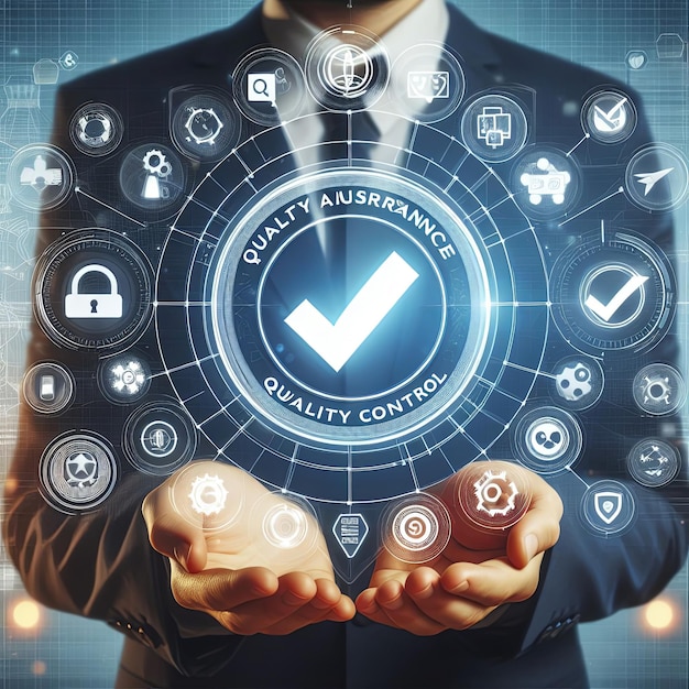 Foto normas iso de control de calidad concepto de tecnología empresarial