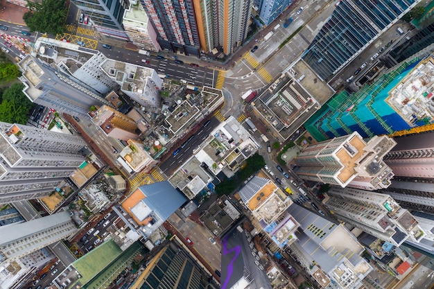 North Point, Hong Kong 01 de junho de 2019: Vista de cima para baixo do distrito residencial de Hong Kong