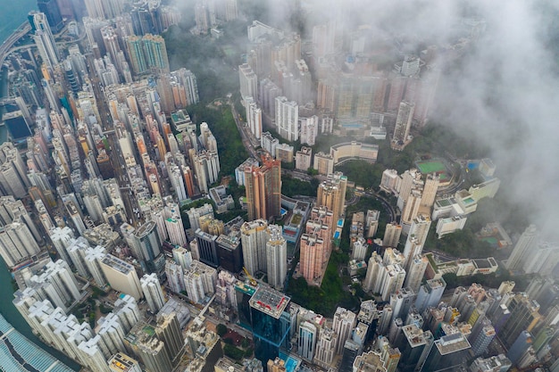 North Point, Hongkong, 01. Juni 2019: Blick von oben auf die Stadt Hongkong