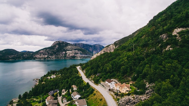 Noruega, a visão da cidade a partir do ar