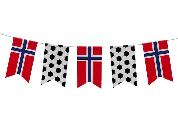 Noruega bandera y pelota de fútbol textura fútbol bandera empavesado 3D Rendering