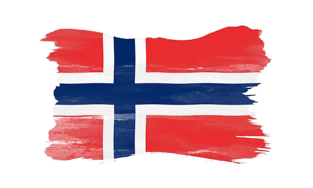 Foto noruega bandera pincelada bandera nacional