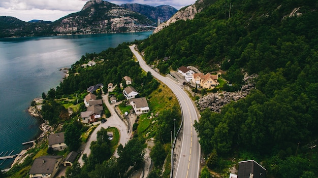 Norwegen, der Blick auf die Stadt aus der Luft