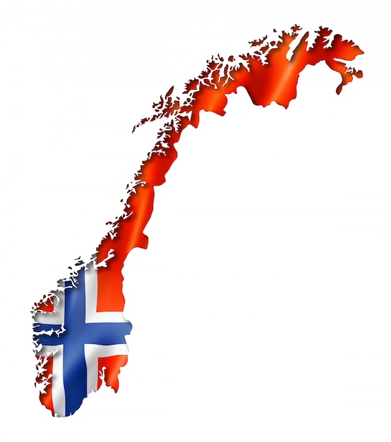 Foto norwegische flagge karte