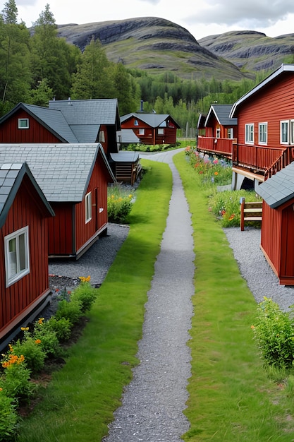 Norwegische Hütten