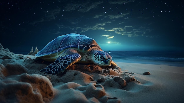 Foto nos seus tempos de inatividade, as tartarugas marinhas gostam de descansar na areia, tartarugas que nidificam na costa rochosa, tartarigas que se aquecem numa costa rochosa.