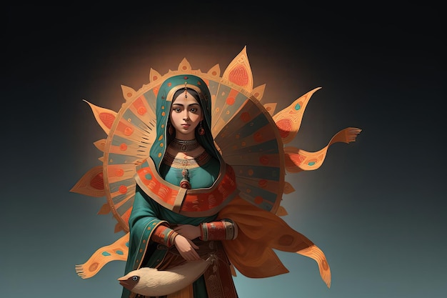 Nossa Senhora de Guadalupe fiesta de la virgen de guadalupe fundo de design plano ilustração de fundo de design plano católico