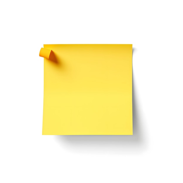 Foto nota adhesiva amarilla post-it aislada sobre fondo transparente o blanco
