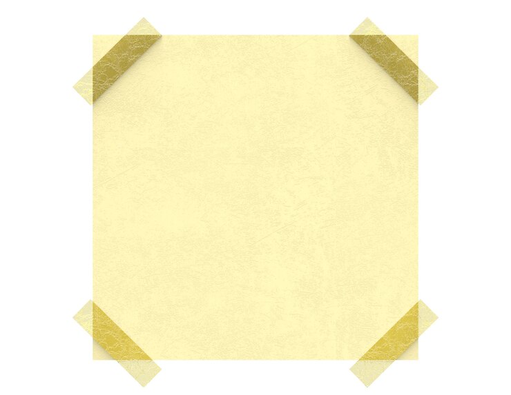 Foto nota adhesiva washi tape cuadrada amarilla