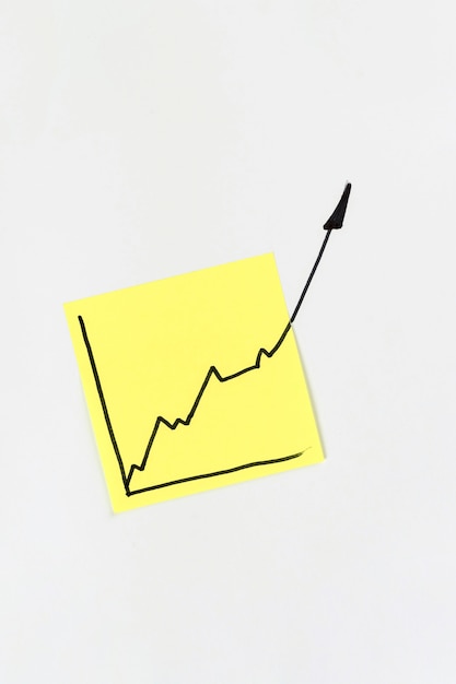 Foto nota com o gráfico da economia crescendo