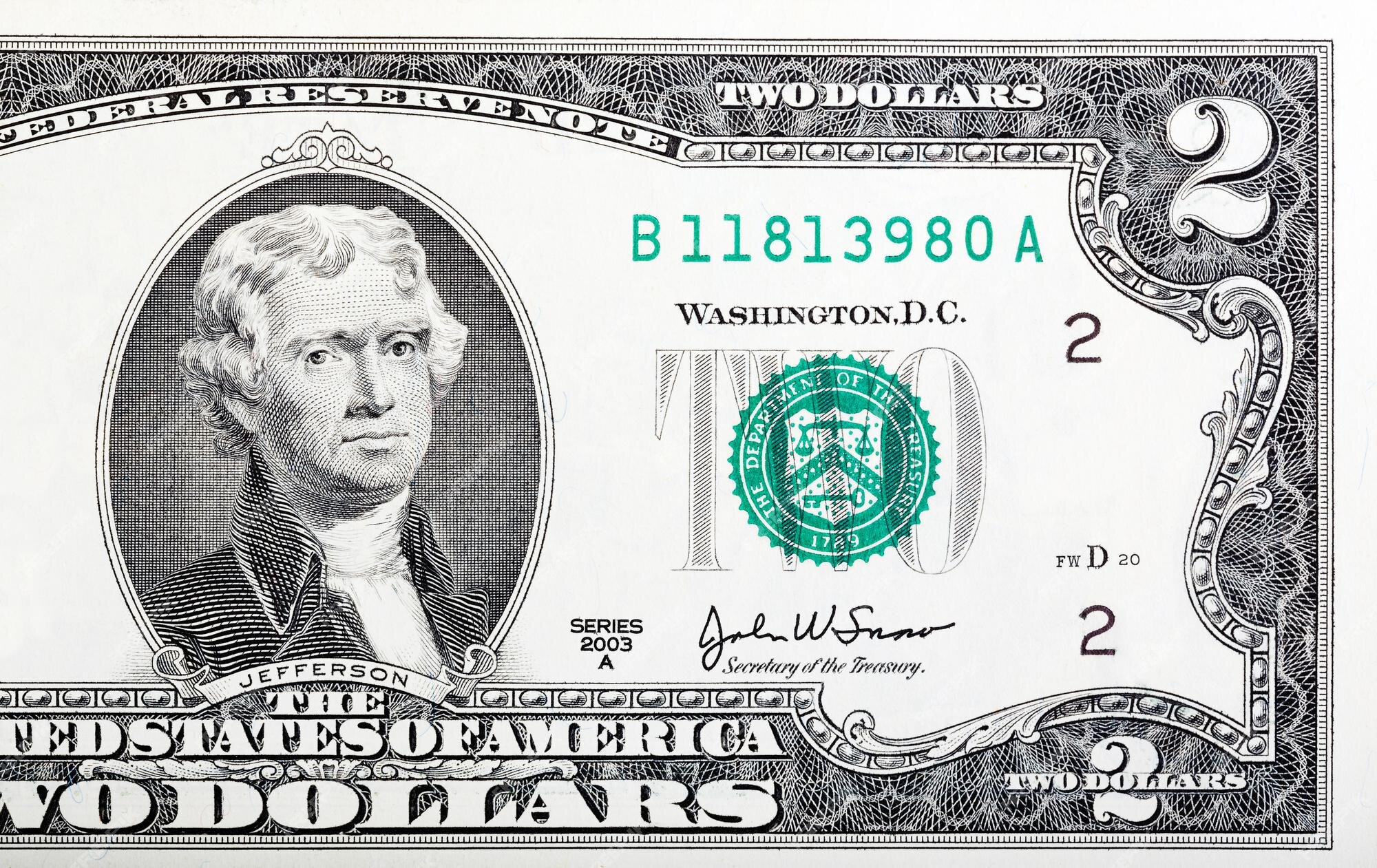 ESTADOS UNIDOS - 10 NOTAS DE 2 DOLLARS - LETRA L - F