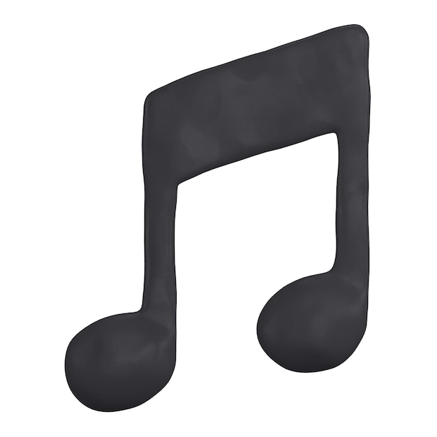 Nota de música adesivo de ícone png 3D renderização de fundo transparente