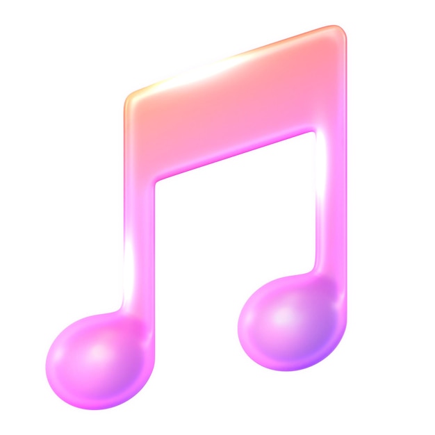 Nota de música png icona pegatina 3D que hace que el fondo sea transparente