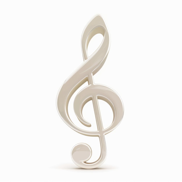 Nota musical aislada en fondo blanco