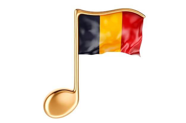 Nota musical con bandera chadiana Música en Chad concepto renderizado 3D
