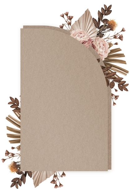 Nota de papel pegatina png beige estético fondo floral transparente