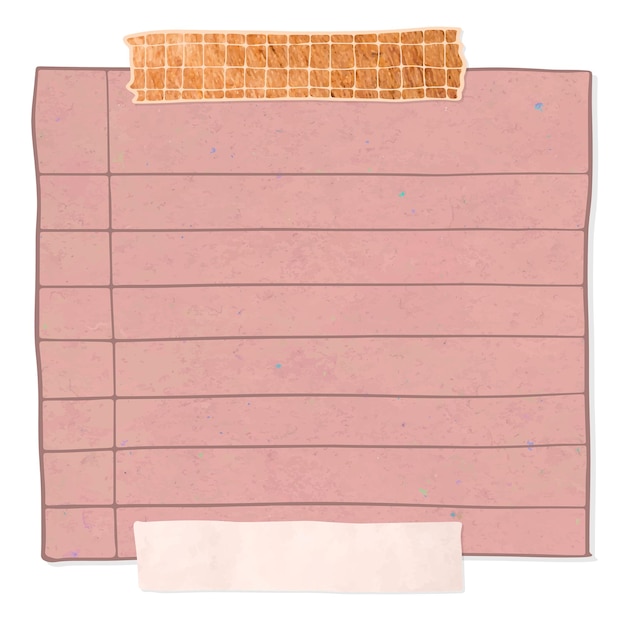 Nota de papel rosado en blanco transparente png