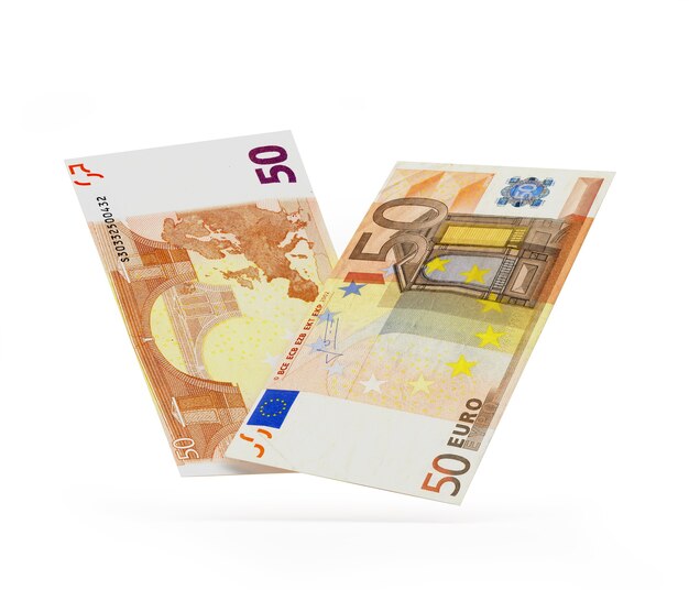Foto notas de euro 3d