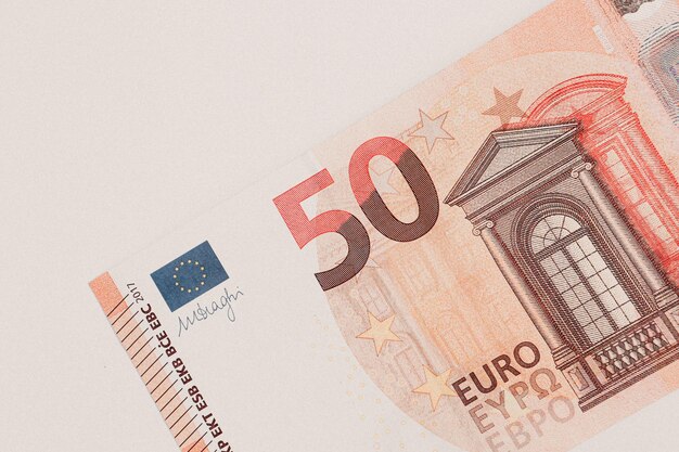 Notas de euro do dinheiro da moeda europeia