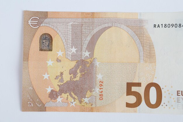 Notas de euro do dinheiro da moeda europeia